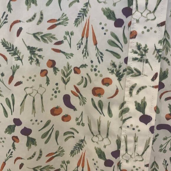 Land's End Button Up Shirt 10 White Womens 3/4 Sleeves Supima Cotton Novelty - Picture 5 of 9